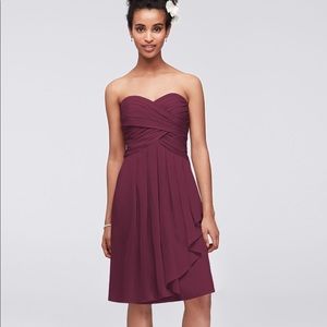 !!Deal! Crinkle Dress in wine - David’s Bridal